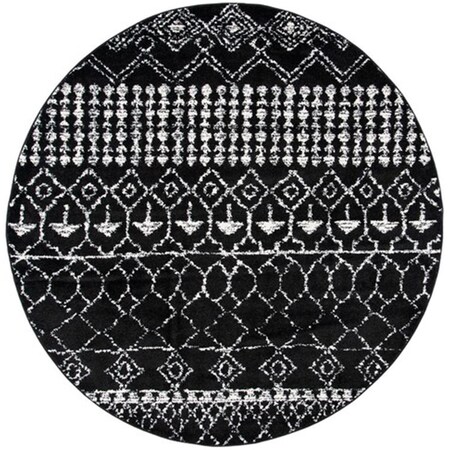 Safavieh 10 x 10 ft. Tulum Round Area Rug in Black & Ivory TUL229Z-10R